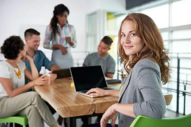 Business owners working in an office