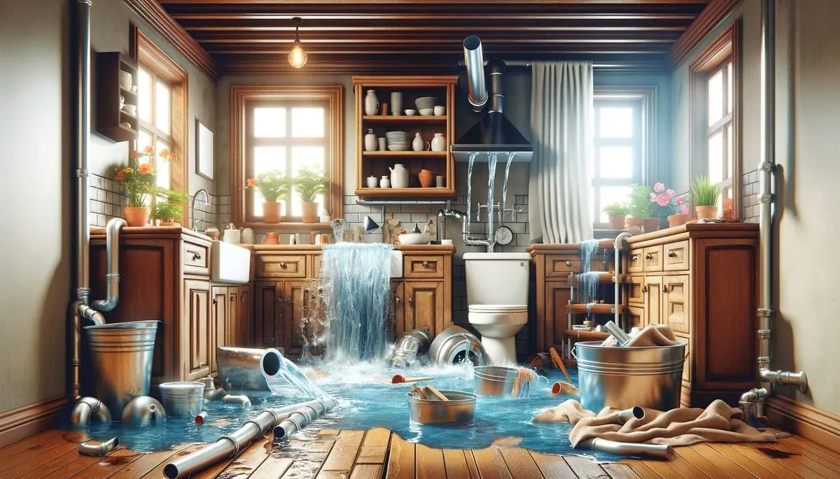 Water damage inside a home